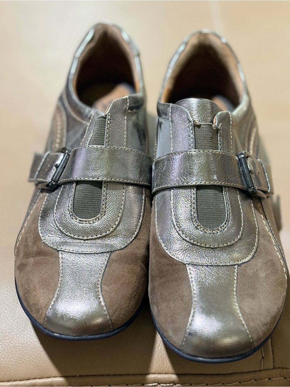 Sofft Brown Metallic Accent Slip-On Shoes